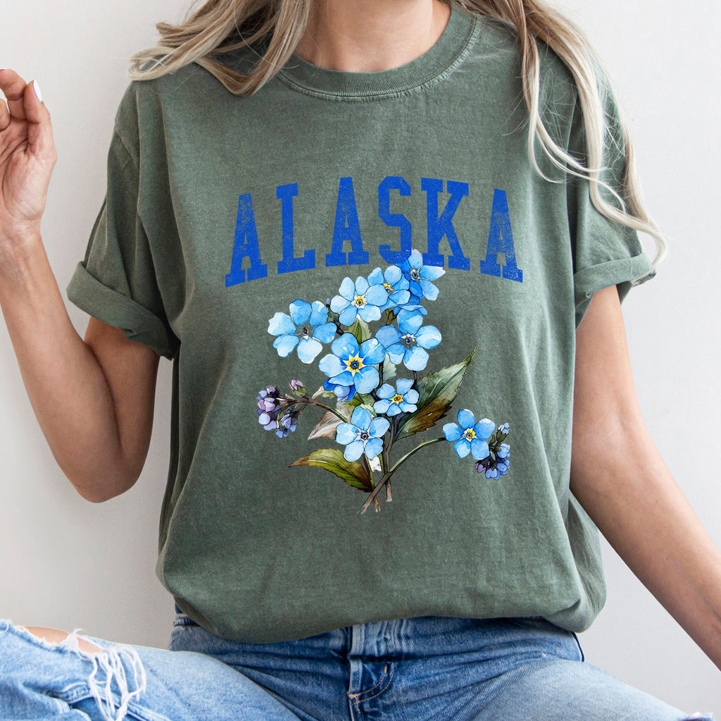 Alaska State Flower Comfort Colors Tshirt